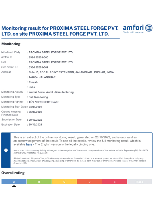 BSCI Certificate